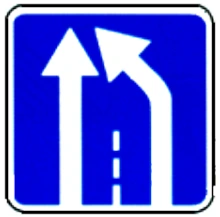 5.15.5 "Конец полосы". Конец дополнительной полосы на подъеме или полосы разгона.